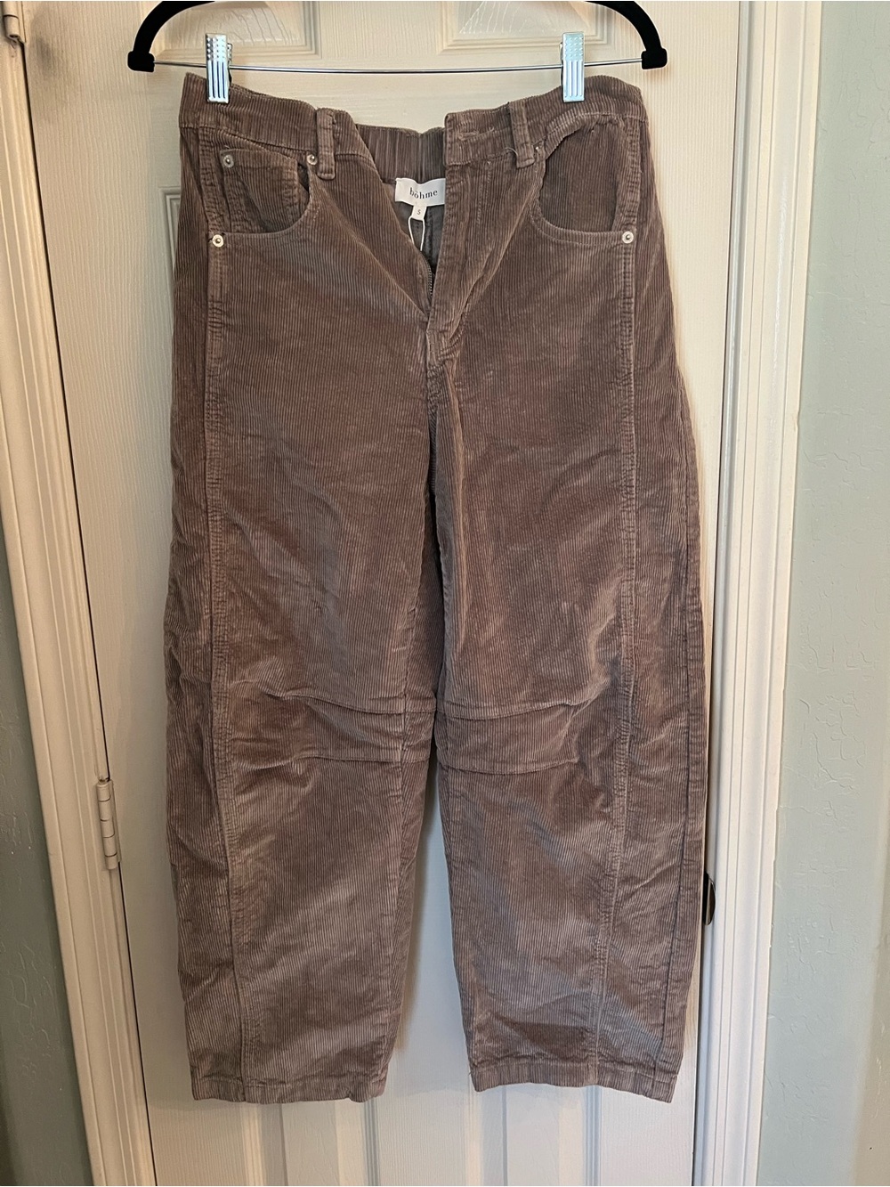 Bohme barrel leg corduroy crop brown pant small
